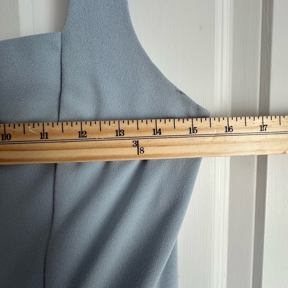 MuMu Paris Gown Steel Blue Stretch Bridesmaid Dress Sz Med - Picture 5 of 7